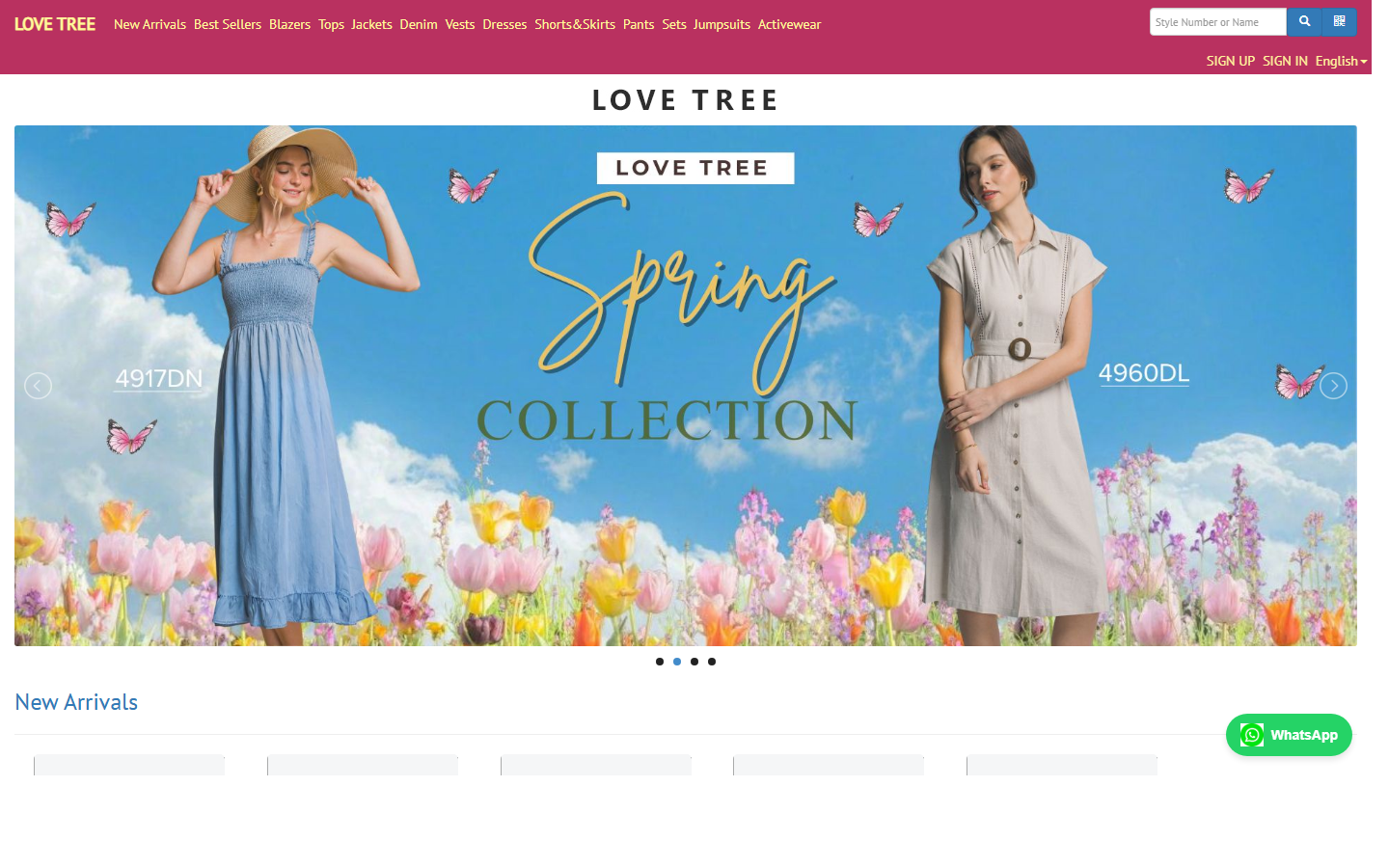 Love Tree Fashion homepage screenshot
